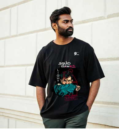 Squid Game Graphic T-Shirt (Black) – Oversized