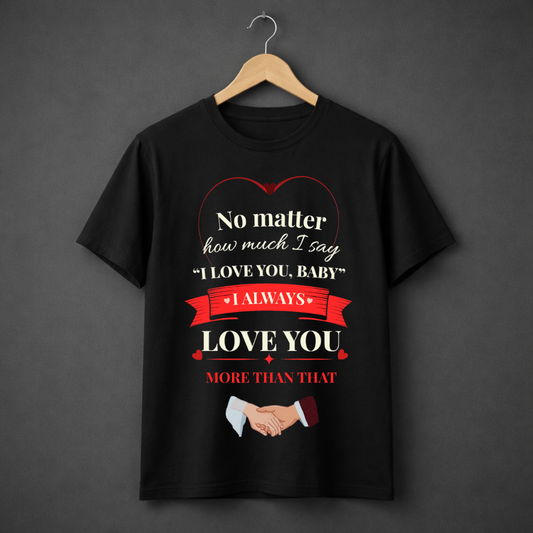 “More Than Words” – Always Love You Romantic Black T-Shirt