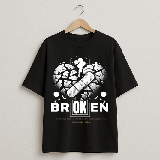 Broken Heart Bandage T-Shirt - Resilience & Hope Potential to Create Something Beautiful Tee