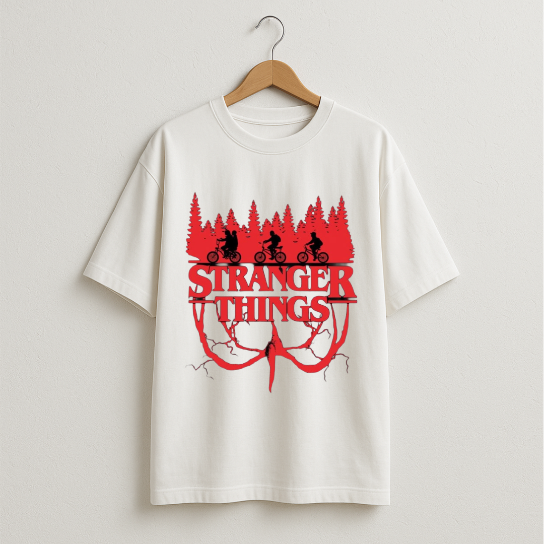 Stranger Things Retro Adventure  Oversized Unisex Tee