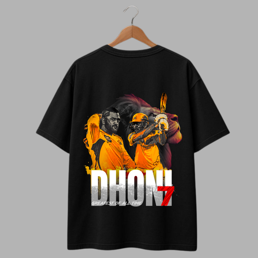 MS Dhoni No.7 GOAT Lion Edition – Captain Cool Streetwear T-Shirt