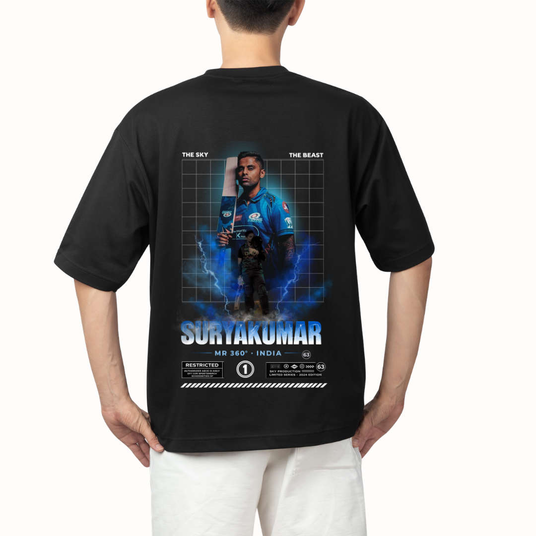 MR 360 SKY Graphic Oversized T-Shirt – Suryakumar Fan Streetwear
