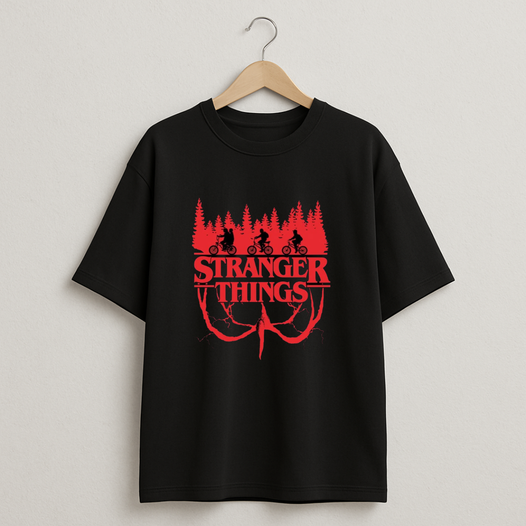 Stranger Things Retro Adventure  Oversized Unisex Tee