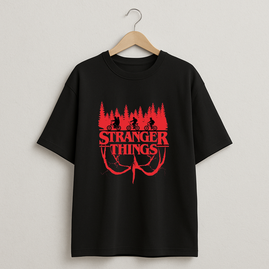 Stranger Things Retro Adventure  Oversized Unisex Tee