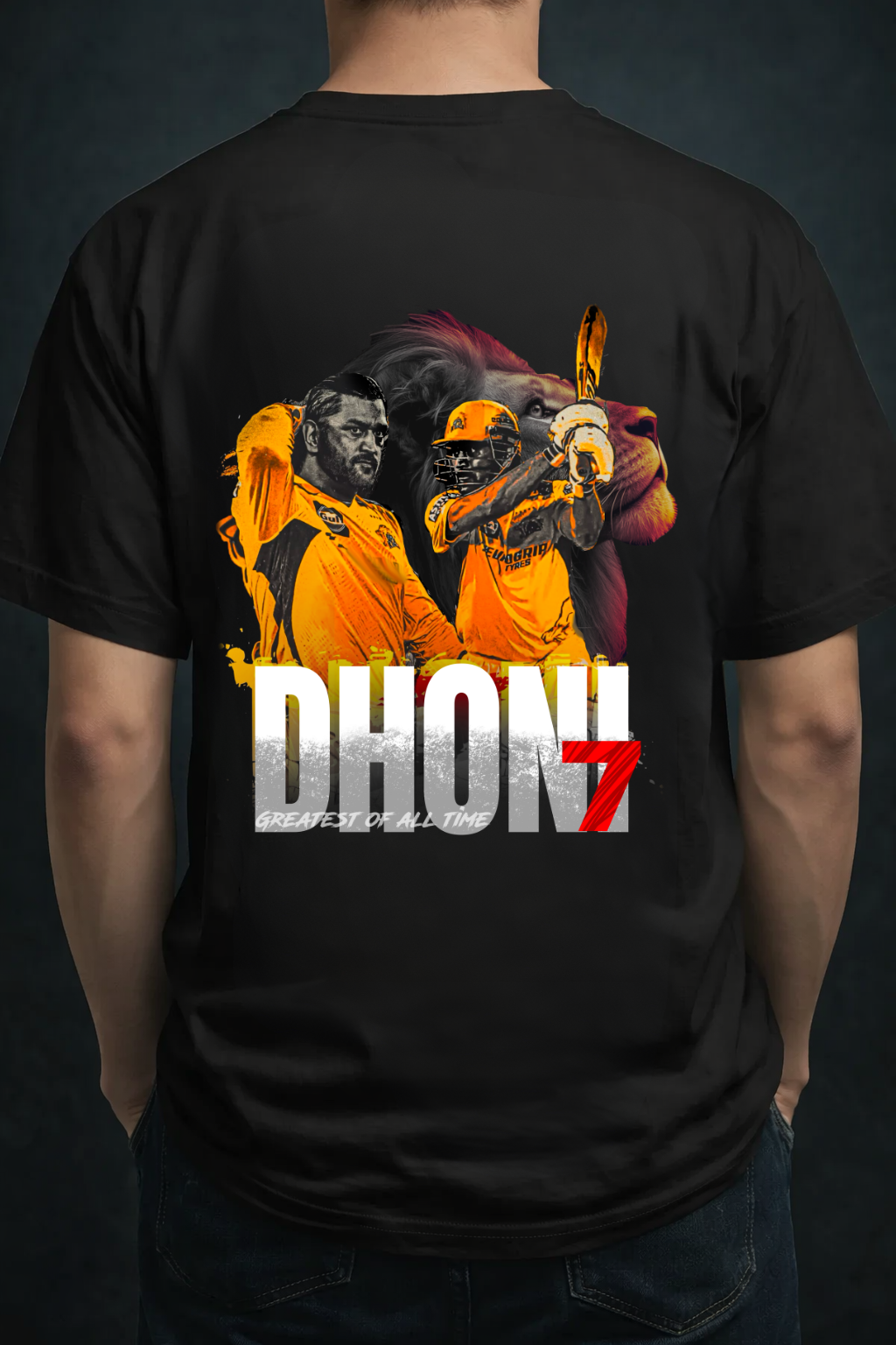 MS Dhoni No.7 GOAT Lion Edition – Captain Cool Streetwear T-Shirt