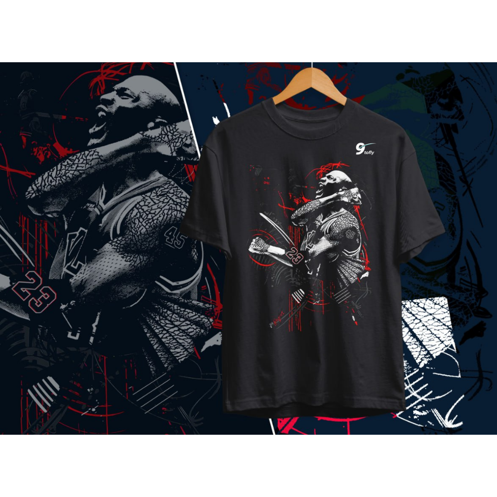 "Air Legend" Basketball Graphic T-Shirt (Black) – Oversized Fit