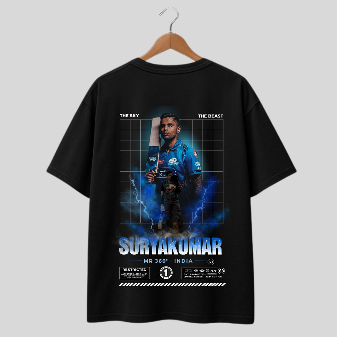 MR 360 SKY Graphic Oversized T-Shirt – Suryakumar Fan Streetwear