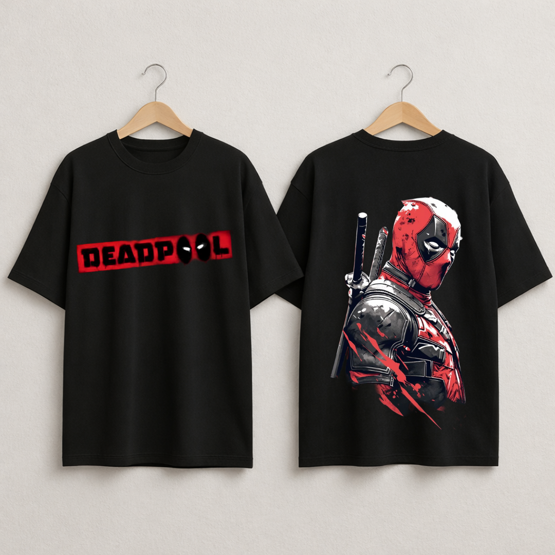 Deadpool Street Rage Oversized T-Shirt | Front Logo & Back Graphic