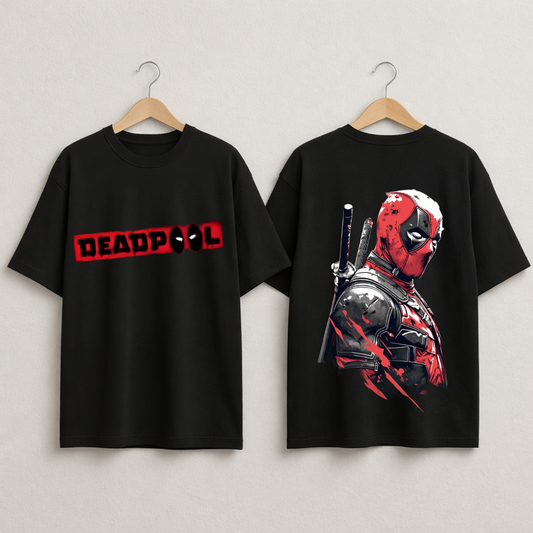 Deadpool Street Rage Oversized T-Shirt | Front Logo & Back Graphic