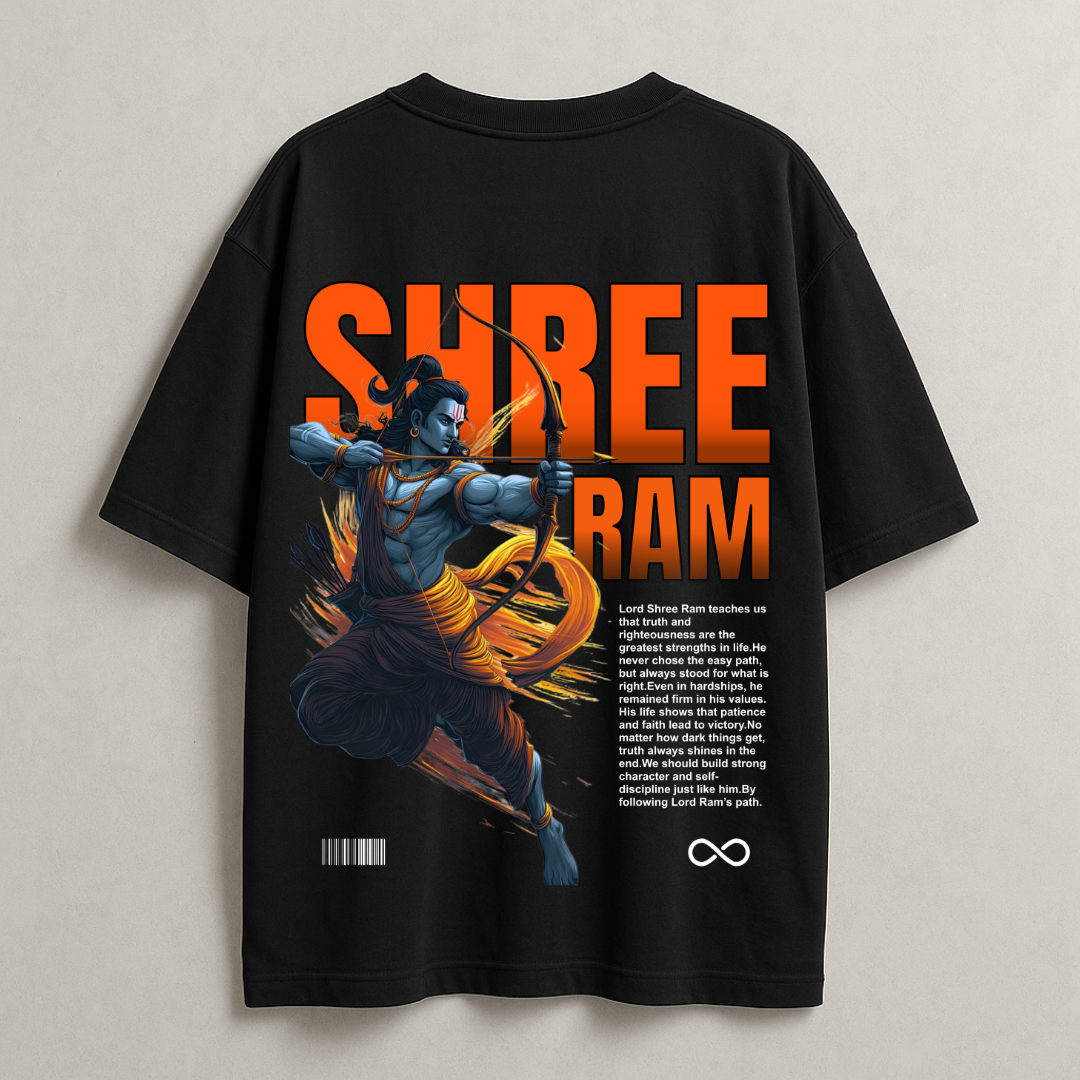 Shree Ram Power Edition Oversized T-Shirt | Ram Navami Special 🔥