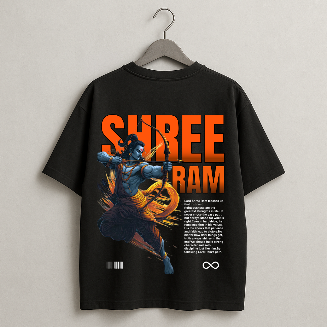 Shree Ram Power Edition Oversized T-Shirt | Ram Navami Special 🔥