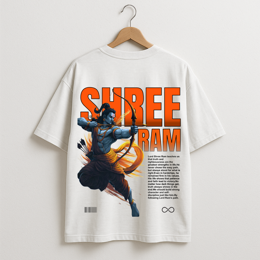 Shree Ram Power Edition Oversized T-Shirt | Ram Navami Special 🔥